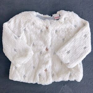 Baby girl Zara Faux Fur Jacket - winter white/ivory - size 6/9 months​